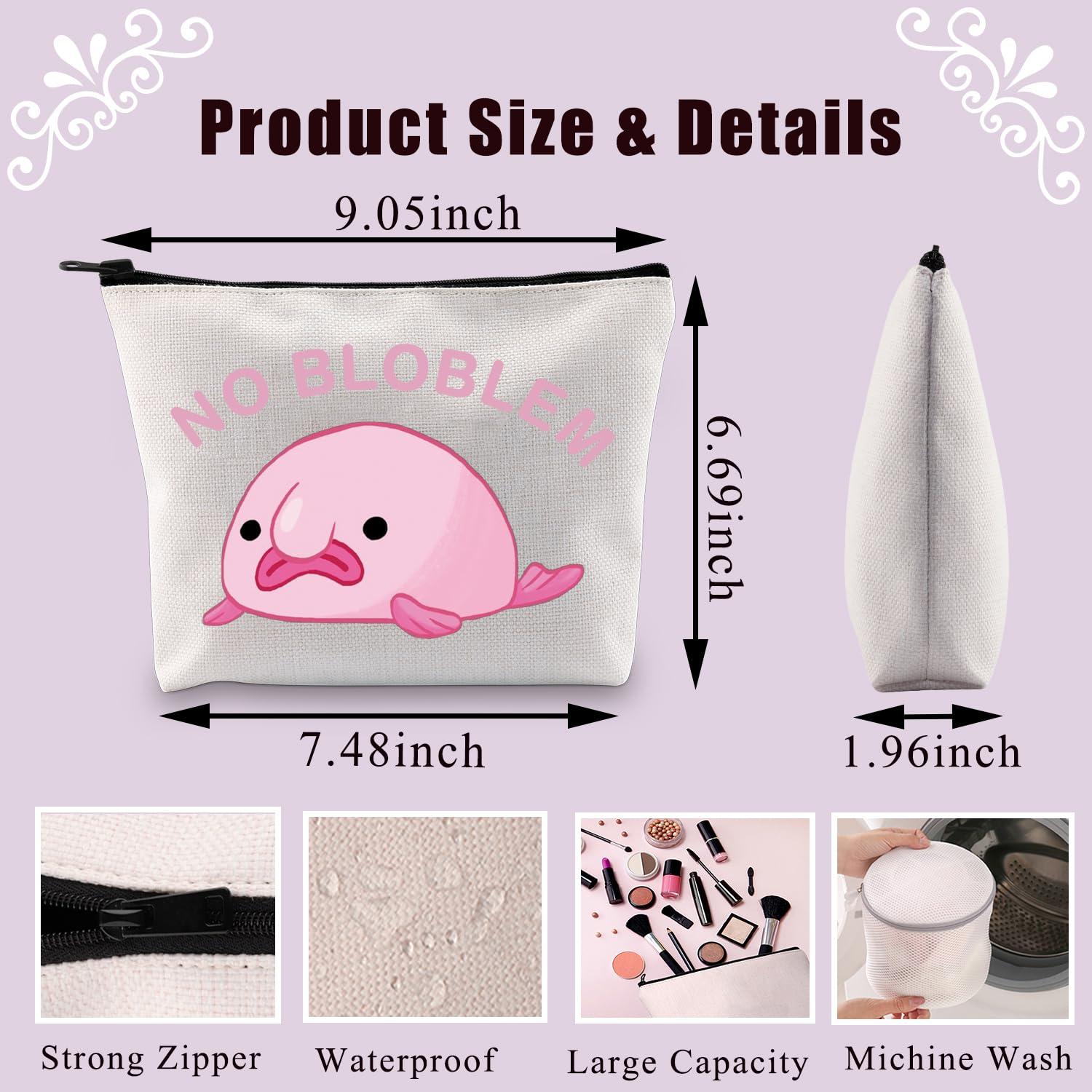 BDPWSS BDPWSS Blobfish Makeup Bag Blobfish Lover Gift No Bloblem Gift For Blobfish Fans Gift Fish Lover Gift Sea Animal Lovers Gift (No Bloblem)