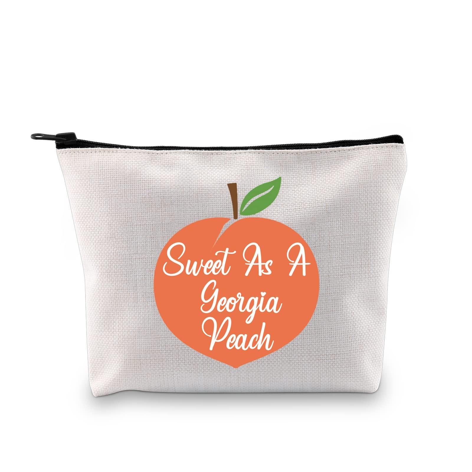 G2TUP G2TUP Georgian Gift Sweet As A G Peach Makeup Bag Georgia State Pride Cosmetic Bag Peach Lover Gift Georgia Lover Zipper Travel Bag