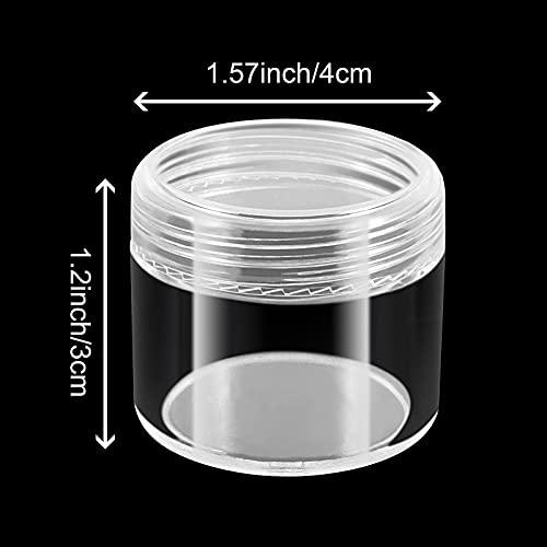 HOIGON HOIGON 96 Pieces 20g 20ml Clear Plastic Sample Containers, Leak-Proof Round Plastic Cosmetic Containers with Lids, Clear Plastic Pot Jars for Creams, Lotions, Makeup, Colored Acrylics