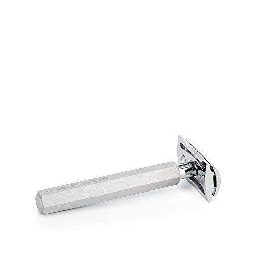 M MÜHLE MÜHLE HEXAGON Silver Double Edge Safety Razor (Closed Comb) For Men - Perfect for Every Day Use, Barbershop Quality Close Smooth Shave