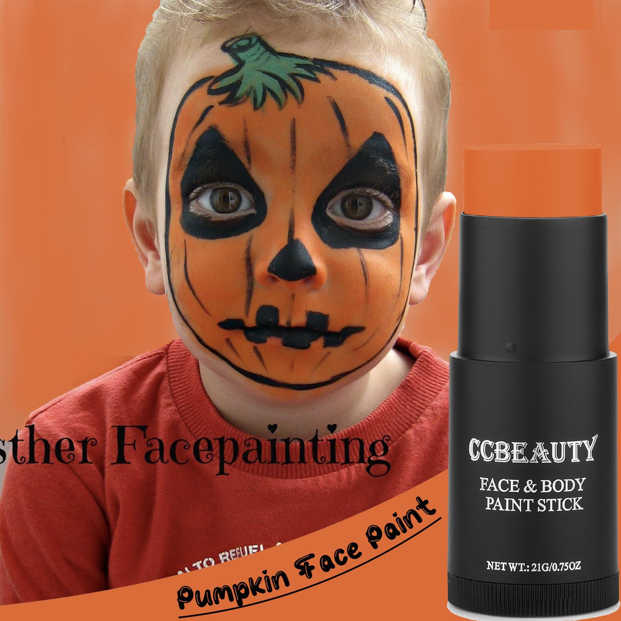 CCbeauty CCBeauty Orange Eye Black Baseball, Face Body Paint Stick Oil, EyeBlack Colors for Sports Softball Football, Hypoallergenic Kids Face Painting Kit for Halloween Stage Cosplay Costume Party