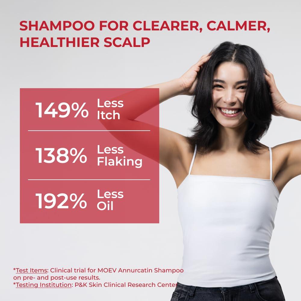 MOEV MOEV ANNURCATIN Shampoo and Conditioner Set for Women, Korean Biotin Hair Growth Volumizing Shampoo, Paraben-Free Natural Apple Wash-Off Hair Mask, Rose Thickening for Damaged Hair