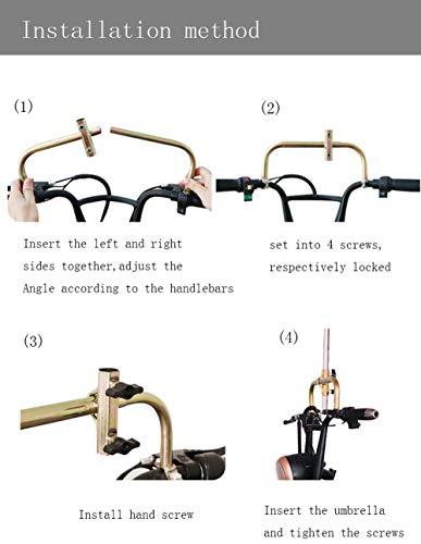 AKKY Electric Car Sun Shelters Umbrella Parasol for Bike, U Shape Adjustable Holder Aluminum Connector Foldable Umbrella Awning for Sports,Outdoor, Camping