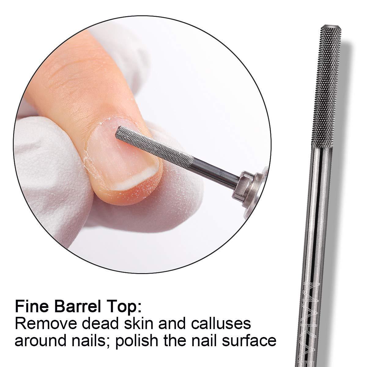 Makartt Portable Black Nail File Kit with Nail Drill Bit - 3XF Nature Nail Buffer Bit Bundle