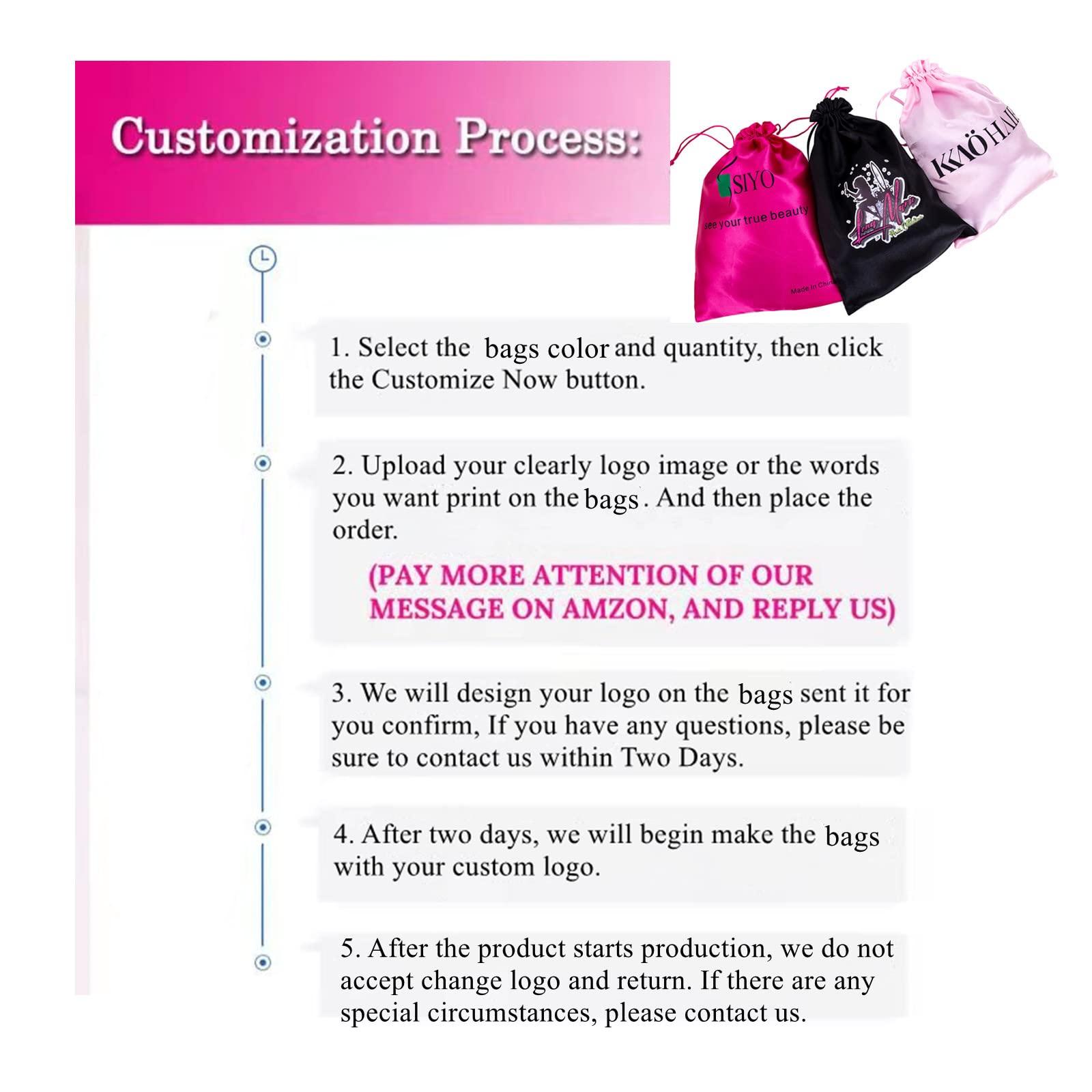 Boyiexin Boyiexin Customize Logo Wig Hair Extension Storage Bags, 20-50PCS Silk Satin Wig Bags With Drawstring Gift Hair Bundles Packaging Bag (Pack of 20, Purple)