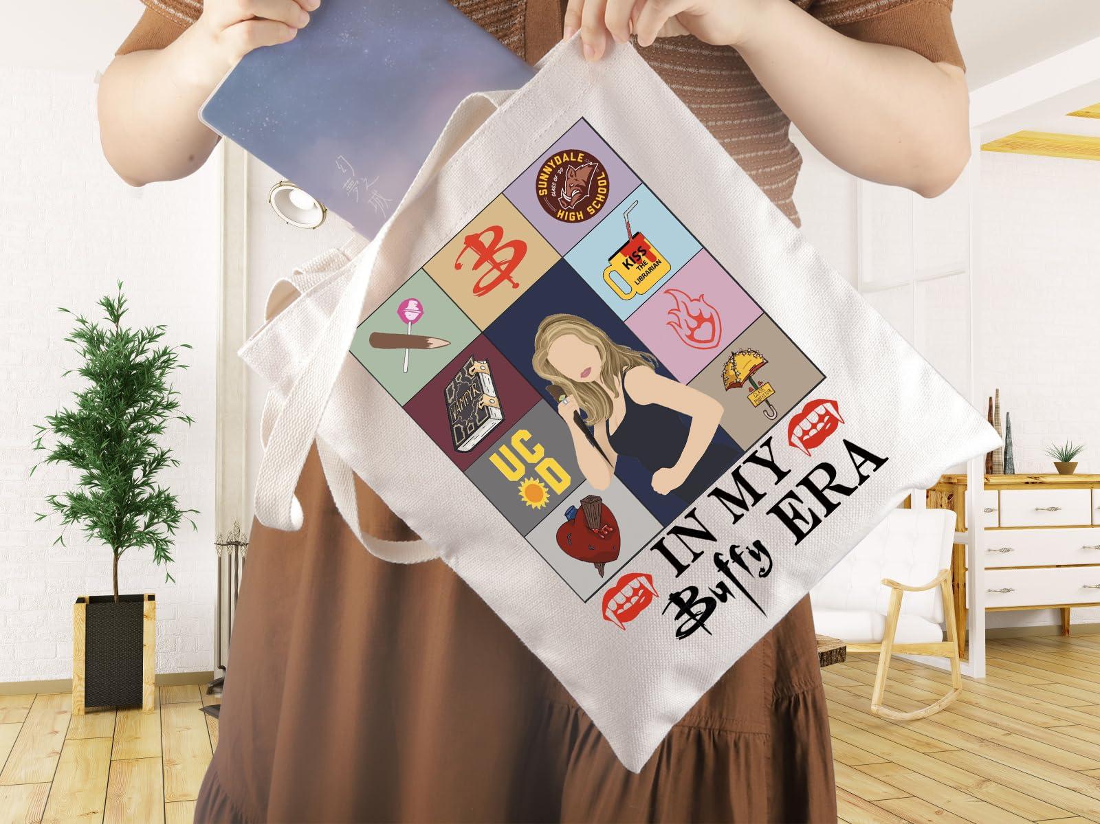 WCGXKO WCGXKO Buff Vampire Inspired Gift In My Buffy Era Vampire TV Show Lover Tote Bag