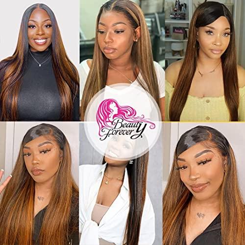 Beauty Forever Beauty Forever Malaysian Straight Hair 3bundles #FB30 Balayage Ombre Human Hair Weave, 10 12 14Inch Straight Bundles 3PCS Deals Virgin Hair Extensions