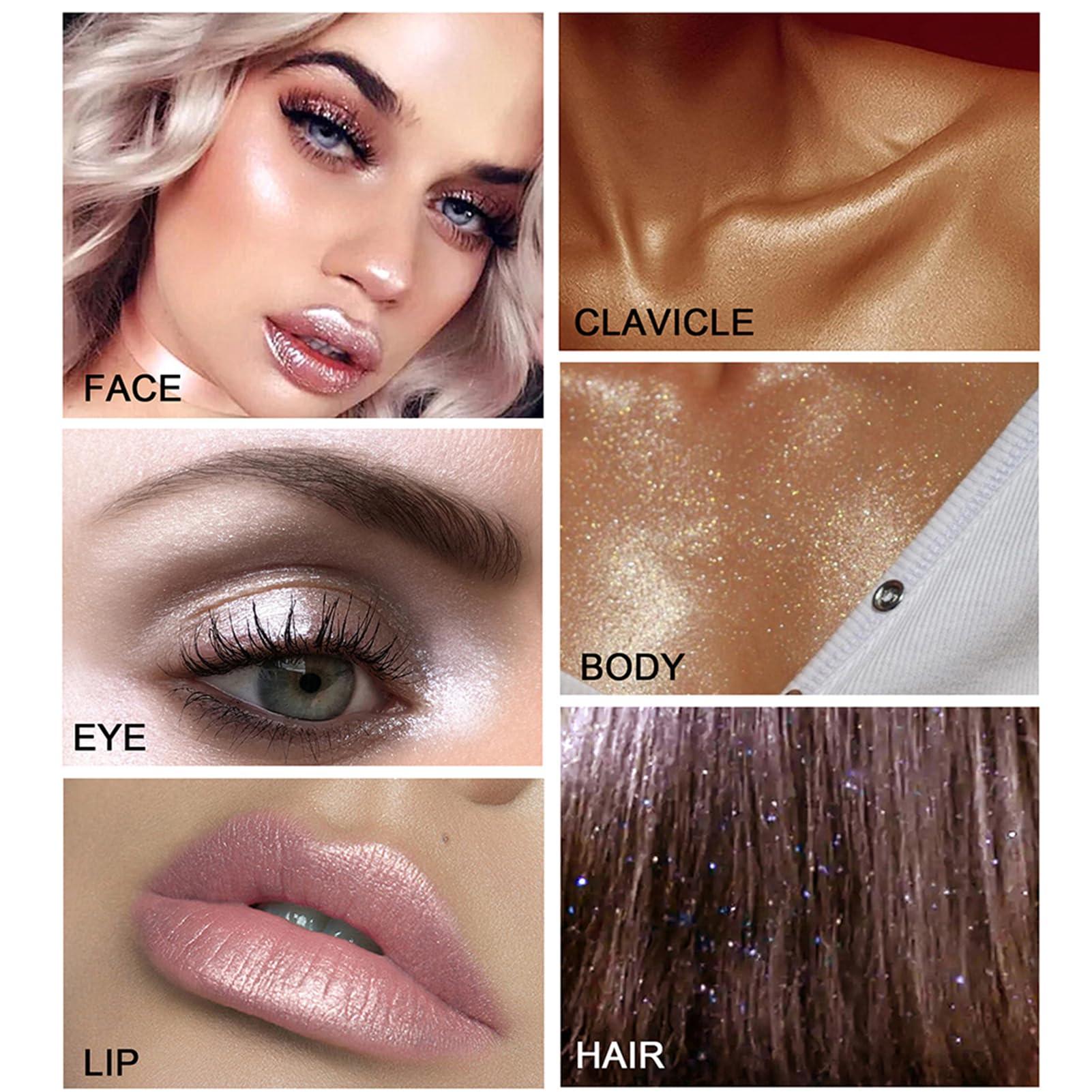 LXZJJM Shimmer Highlighter Powder Stick,LXZJJM Body&Face Highlighter Powder Stick,Create Stunning and Versatile Makeup Looks with Smooth and Long-lasting Glow (#2 Pink)