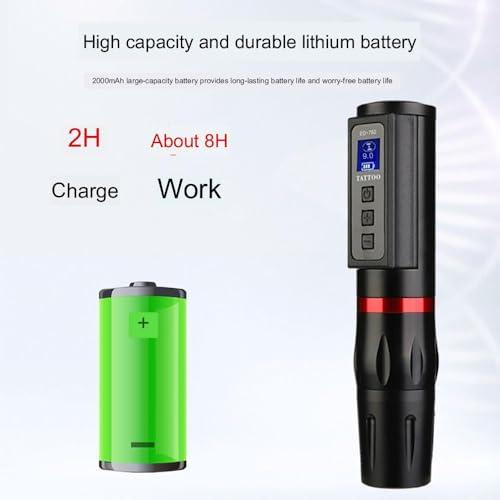 TTOOGO Wireless Tattoo Machine Wireless Power Tattoo Pen for Liner Shader All-In-One Tattoo And Embroidery Beauty Tool,Blue