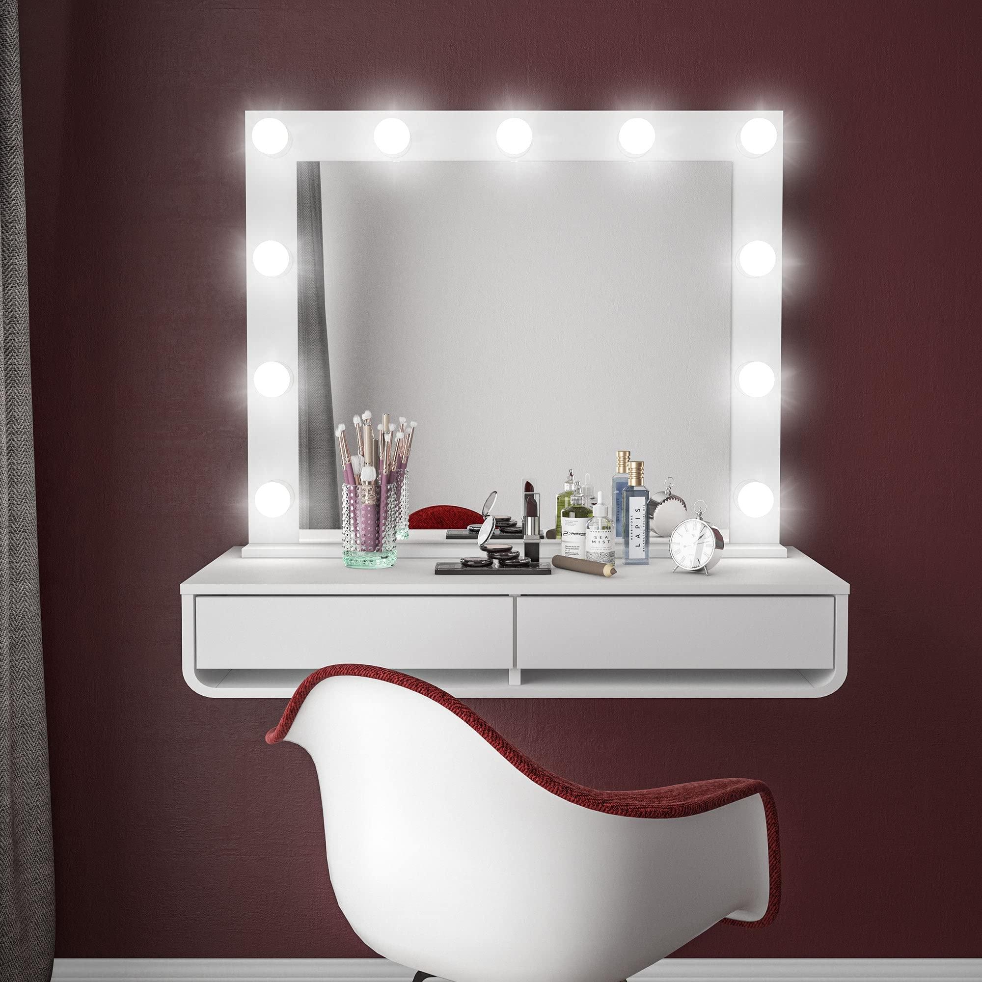 Boahaus Boahaus Sivas Lighted Vanity Mirror - White Makeup Mirror with Lights & HD Imaging for Natural Application