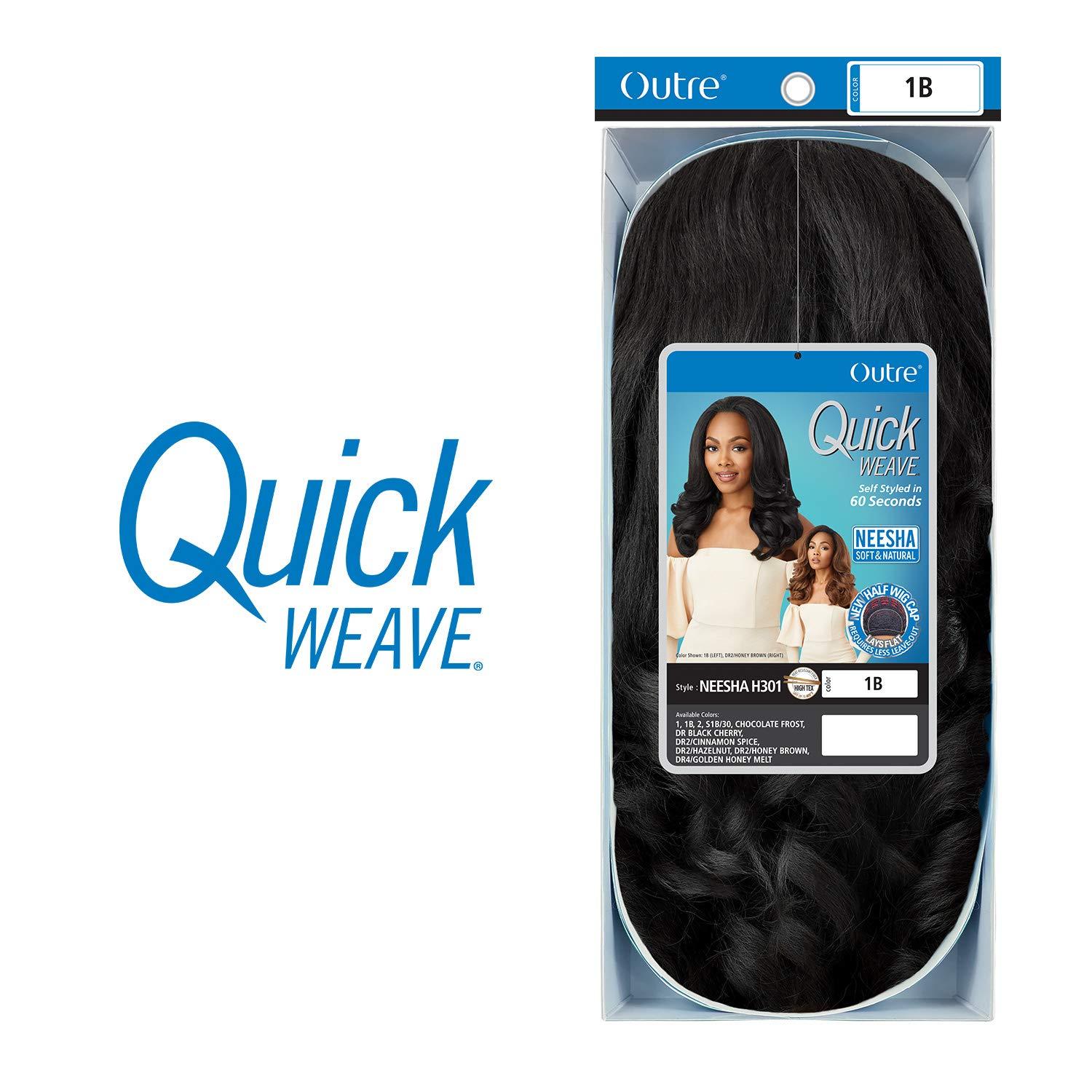 Outre Outre Quick Weave Self Styled in 60 Seconds Neesha Soft & Natural New Half Wig Cap Laysflat Requires Less Leave Out NEESHA H301 (DR2/HNBRN)