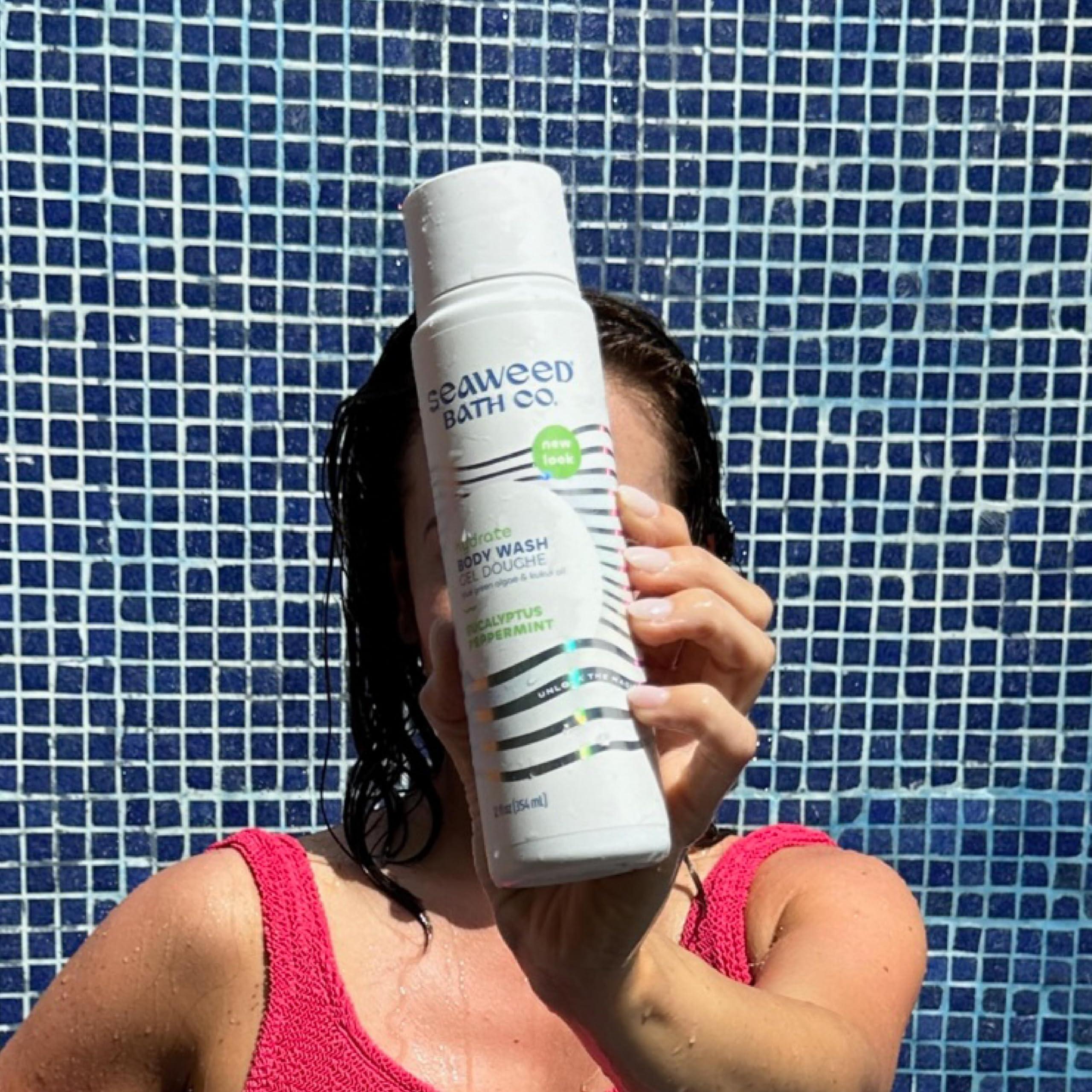 The Seaweed Bath Co. Seaweed Bath Co. Hydrate Body Wash, Eucalyptus Peppermint Scent, 12 Ounce, Shower Gel for Men & Women, Vegan, Paraben Free, Sulfate Free, Cruelty Free