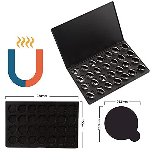 Allwon Allwon Empty Magnetic Eyeshadow Makeup Palette with 28Pcs 26mm Round Metal Pans
