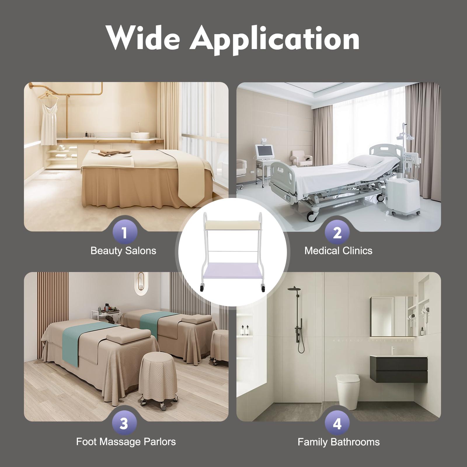 EurHomePlus Beauty Salon Trolley Pedicure Cart with Wheels, Foot Bath Trolley Manicure Foot Rest Portable Esthetician Trolley Cart Nail Or Foot Bath Beauty Salon for Foot Rest Pedicure Massage (White)