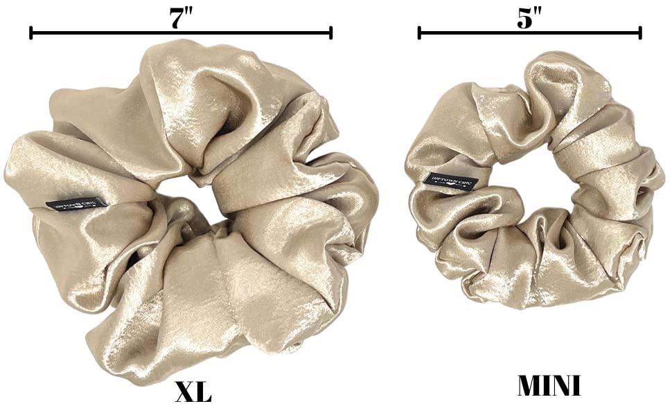 IUPTOWN CHIC Iuptown Chic Jumbo Oversized XL Satin Scrunchies for Women Girls, Frizz Prevention, Sleep Hair Holder Scrunchy, Large Elastic Ties Band for Ponytail Bun, Satin Hair Ties for Breakage Prevention (Teal)