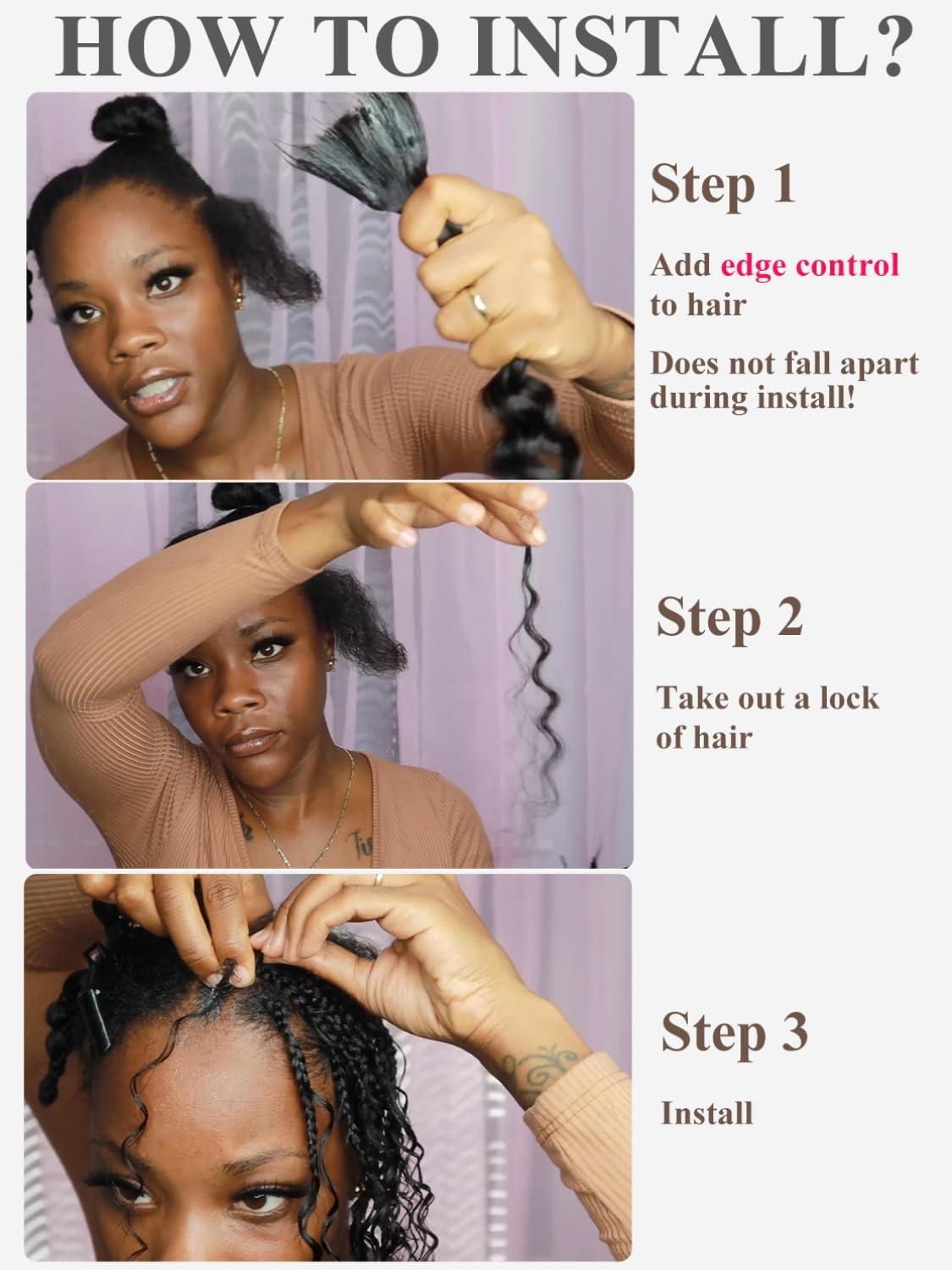 Beaushine Beaushine Human Braiding Hair for Boho Braids, Color 4 Deep Wave Bulk Human Hair for Braiding,22 inch,100g, 12A Grade Chocolate Brown Deep Curly Boho Braids Human Hair