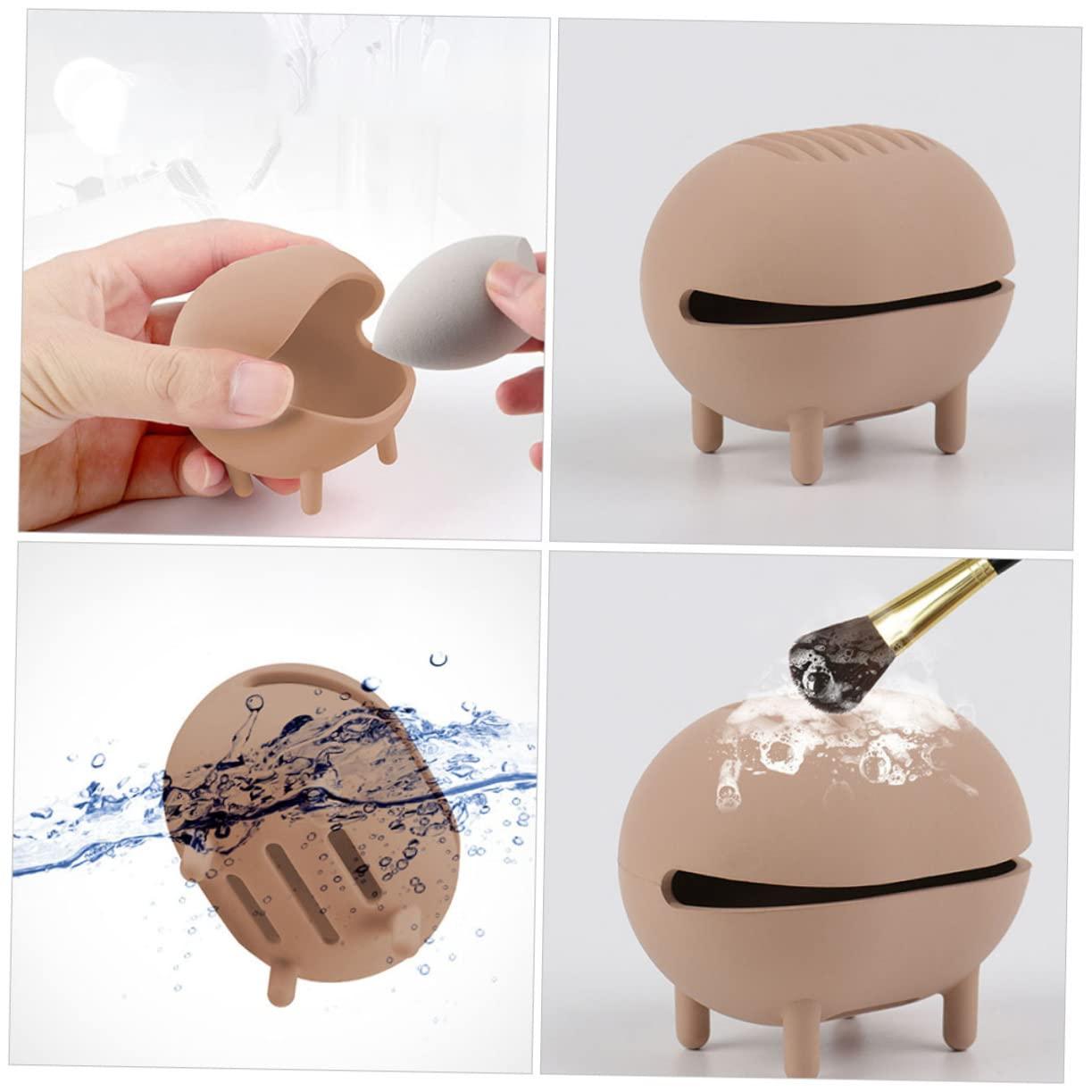 minkissy minkissy 2pcs Reusable Silicone Makeup Sponge Case Hole Design for Powder Makeup Puff Holders