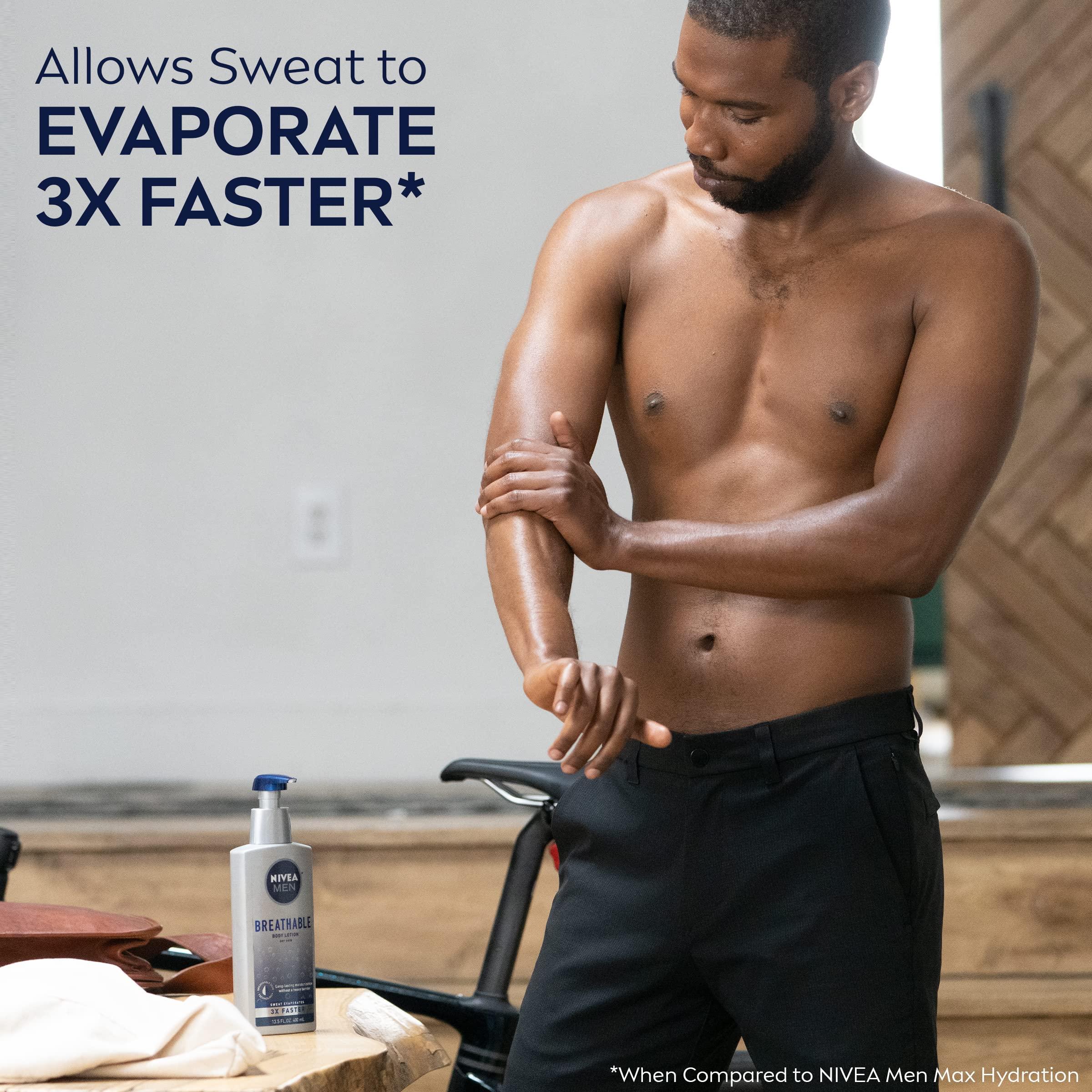 NIVEA MEN NIVEA MEN Breathable Body Lotion, 48 Hour Hydrating Lotion for Men, 13.5 Fl Oz Bottle