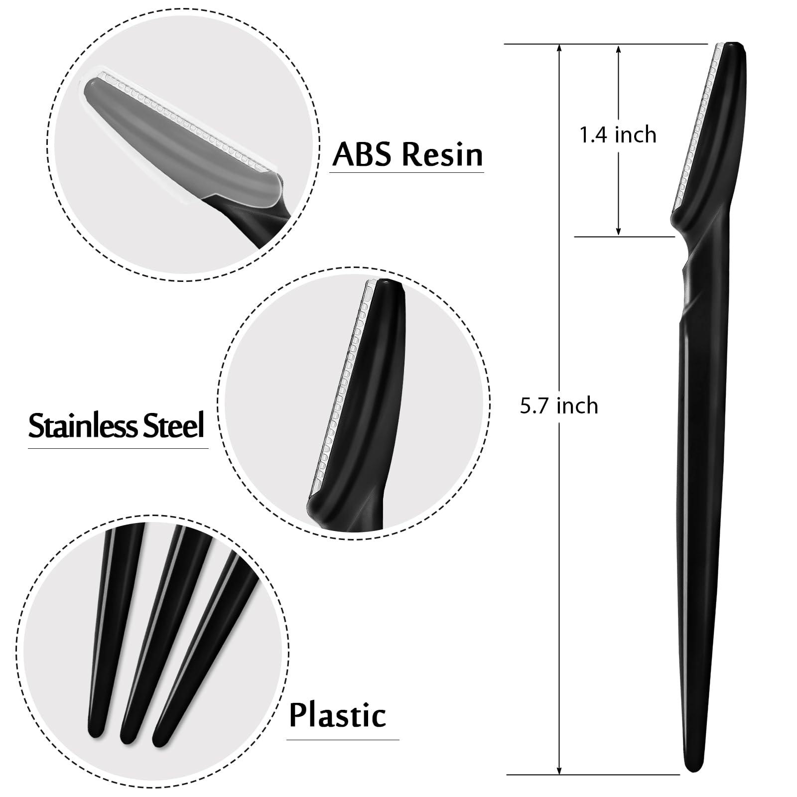 HFATMOS HFATMOS 21 Pcs Eyebrow Razors, Face Razors Multipurpose, Exfoliating Dermaplaning Tools, Eyebrow Trimmers Shaver with Safety Cover, Facial Hair Removal for Women Men Body Use (Black)