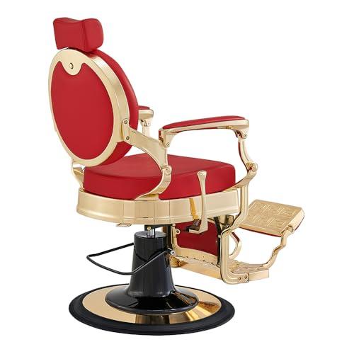 Dir Dir Vintage Barber Chair Heavy Duty Gold Frame Barbershop Chairs Princeton
