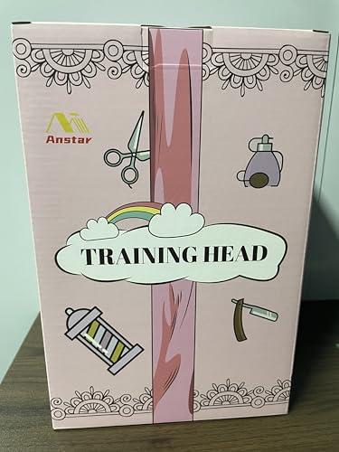 Anstar Anstar Hair Styling Doll Head for Girls Styling Head for Kids Mannequin Head with Pink Hair Doll Head for Hair Styling Braiding Cosmetology Manikin Head with Clamp Holder and Tools