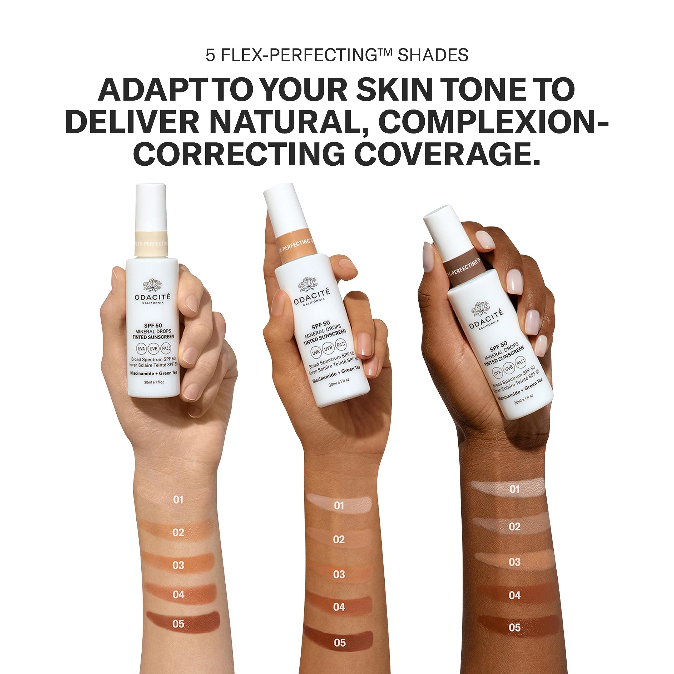 ODACITE SPF 50 Flex-Perfecting Mineral Drops Tinted Sunscreen TWO