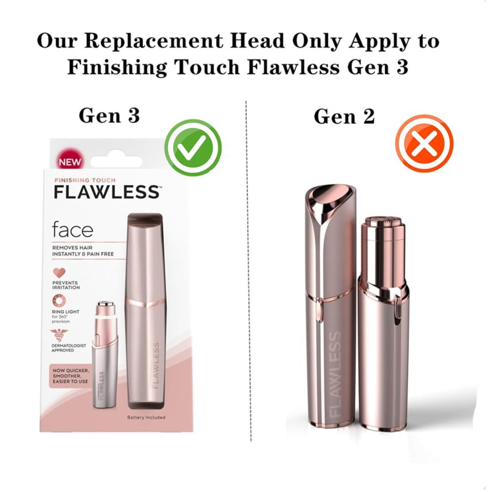 BEENLE Generation 3Facial Hair Remover Replacement Heads for Finishing Touch Flawless Facial Hair Remover, Replacement Blades for Finishing Touch Flawless Gen 3 Hair Removal, 4 Pack