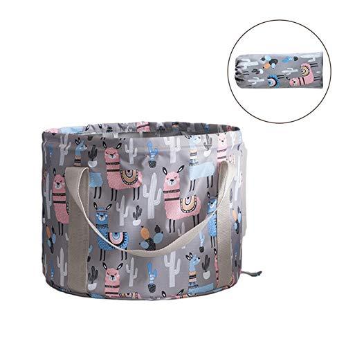 DETTELIN DETTELIN High Capacity Collapsible Foot Bath Basin,Portable Multi-use Foot Bath Tubs for Foot Spa Soaking Feet, Foot Bath Bag Travel Outdoor Camping(21L Grey Navy Blue)