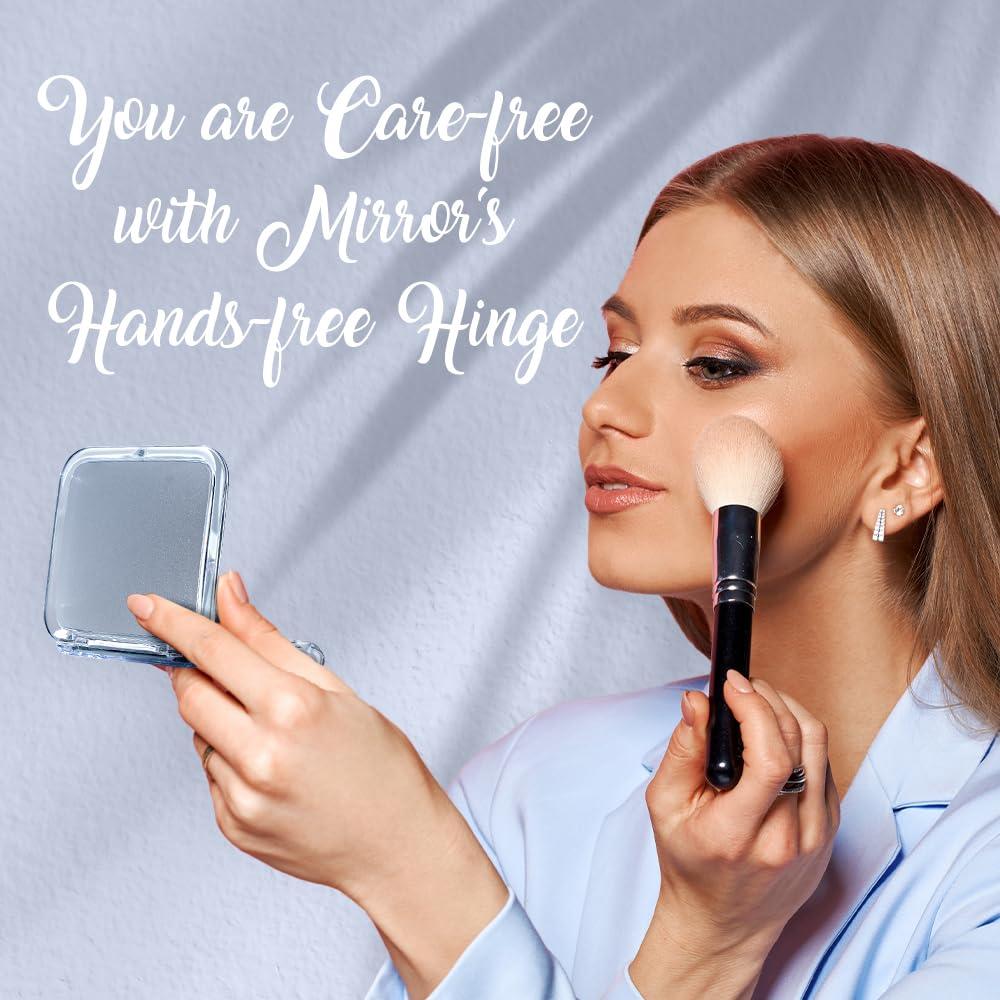 MIRRORVANA MIRRORVANA Small Travel Makeup Mirror with 12X and 1X Magnification - Compact, Pocket-Size, Handheld - Magnified Compact Mirror for Close Up Cosmetic Application and Tweezing - Square 3.3\" x 3.3\"