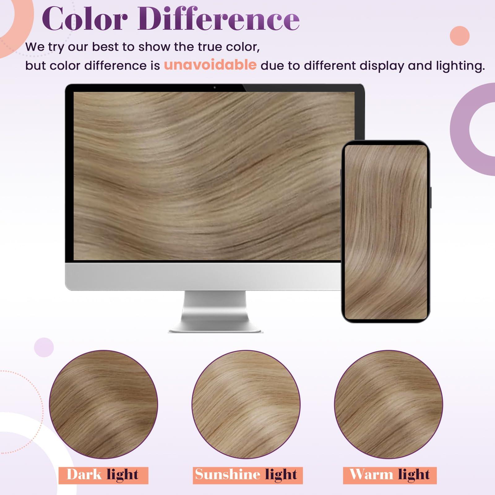 LaaVoo LaaVoo Human Hair Clip in Extensions Dark Ash Blonde Highlighted Light Blonde Clip in Hair Extensions Real Human Hair Highlight Blonde Clip in Hair Extensions Full Head 24 Inch 120g 7pcs