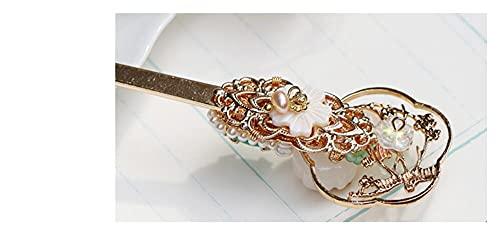 Yuri Yuri Hairpin Hair Clasp Sticks Picks Pearl Shell White Crystal Long tassels Hair Accessories For Long Hair Women Wedding Hanfu Cheongsam (green jade)