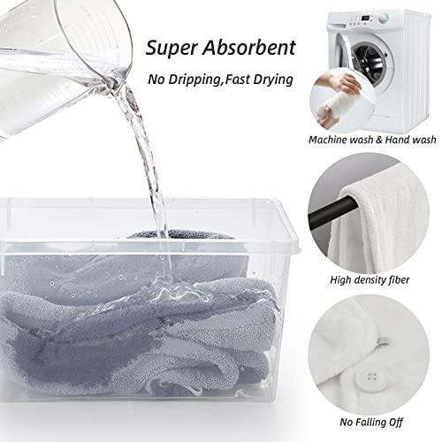 LEOSUCRE LEOSUCRE Microfiber Hair Towel Wrap Ultra Absorbent Hair Cap, Doodle Dog Hair Towel with Buttons Hair Drying Towel Turban Bath Hair Wrap for Woman 26x10in Abstract Art Geometry Splicing Animal