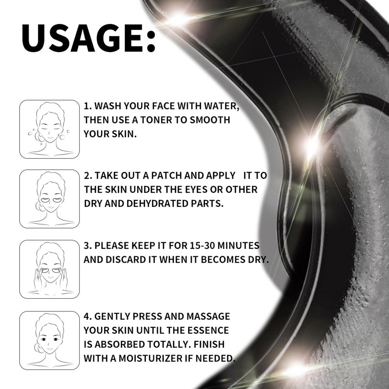 ROUSE ROUSE Collagen Under Eye Patches with Caffeine Eye Treatment Mask for Dark Circles Eye Fatigue Puffiness Refreshing Revitalizing Skin Care Eye Gel Pads-20 Pairs