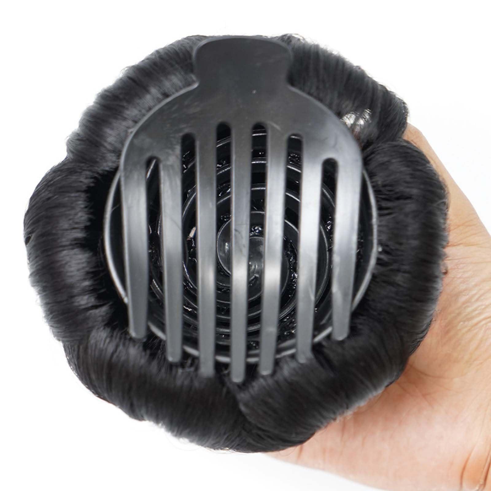 WUODHTW WUODHTW 2PcsClaw Clip Messy Bun Hair Piece Hair Buns Ash Blonde Curly Wavy Hairpieces Wedding Party Headwear Women\'s wig