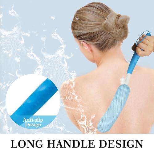 Leetye Mei Leetye Mei Long Handled Shower Brush, Non-Slip Long Handle Bath Brush, Back Body Brush Gentle Exfoliating and Lather Well Deep Cleansing Long-Lasting for Body