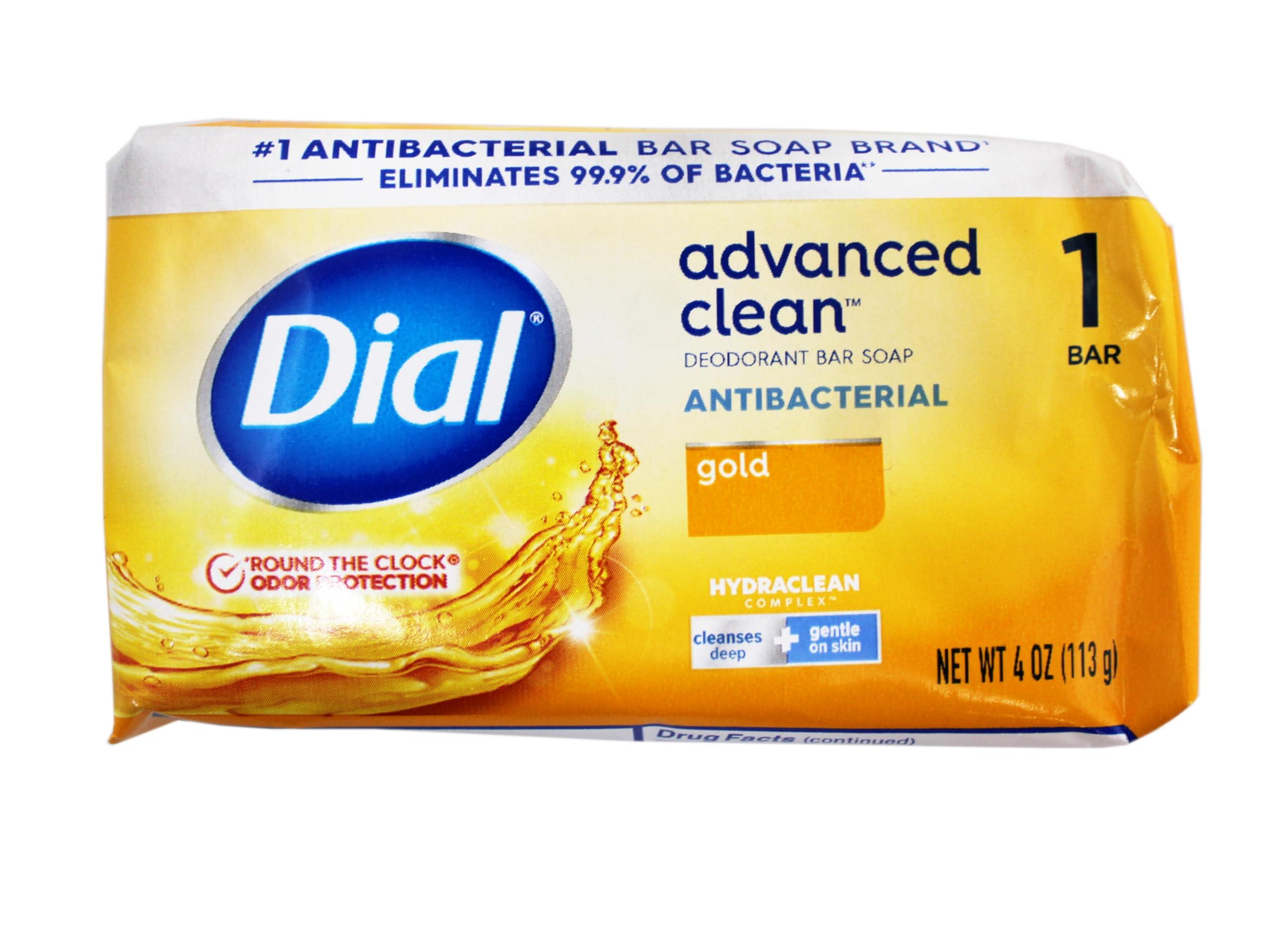 Dial Dial Advanced Clean Antibacterial Deodorant Bar Soap, Gold Scent, 4 Oz., 36 Bars/Box (00052336926172)