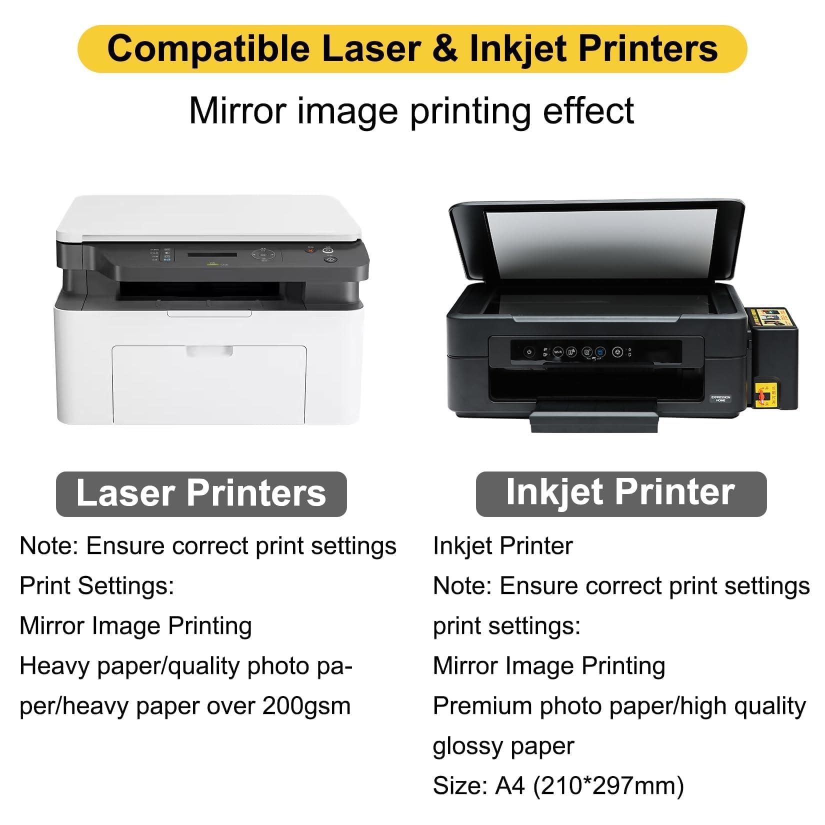 CARGEN CARGEN Printable Temporary Tattoo Paper Suitable For Inkjet Printers Laser Printers DIY Tattoos- 8.2\"X11.6\"A4-5 Sheets