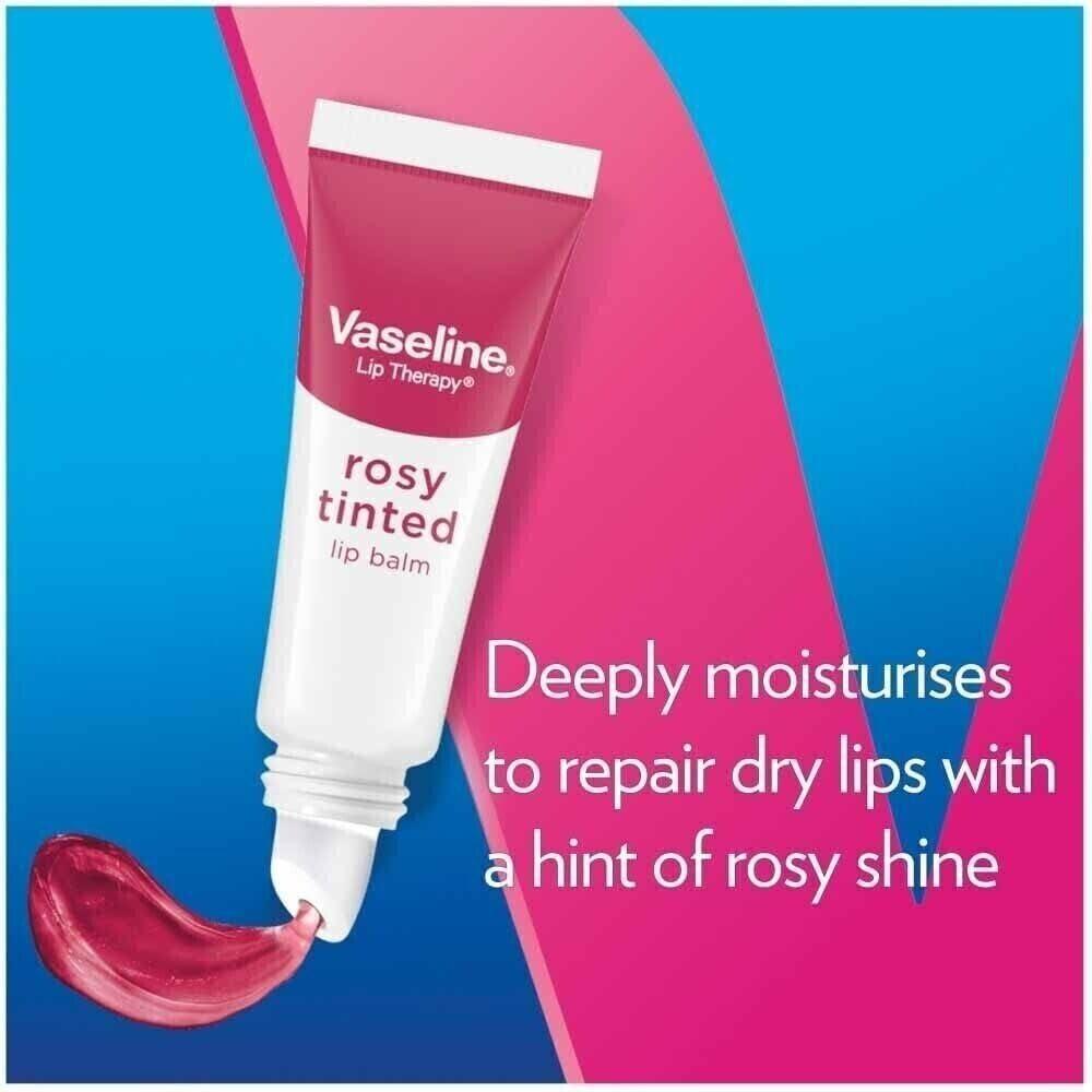 Vaseline Lip Therapy - Rosy Lips by Vaseline for Women - 0.7 oz Lip Balm (Pack of 3)