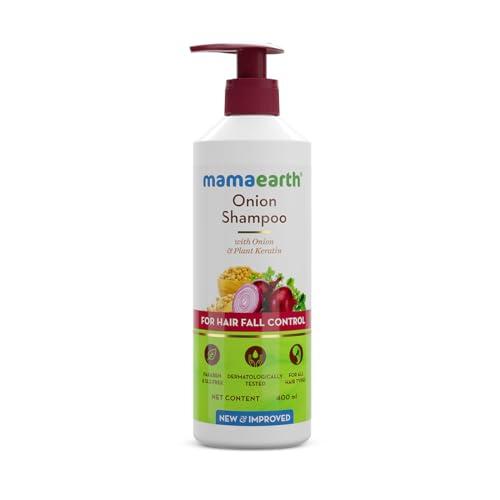 MAMAEARTH Mamaearth Onion Shampoo for Hair Growth & Loss Control | Moisturizing Gentle Scalp Cleanser with Plant Keratin | SLS & Paraben Free | 13.53 Fl Oz (400ml)