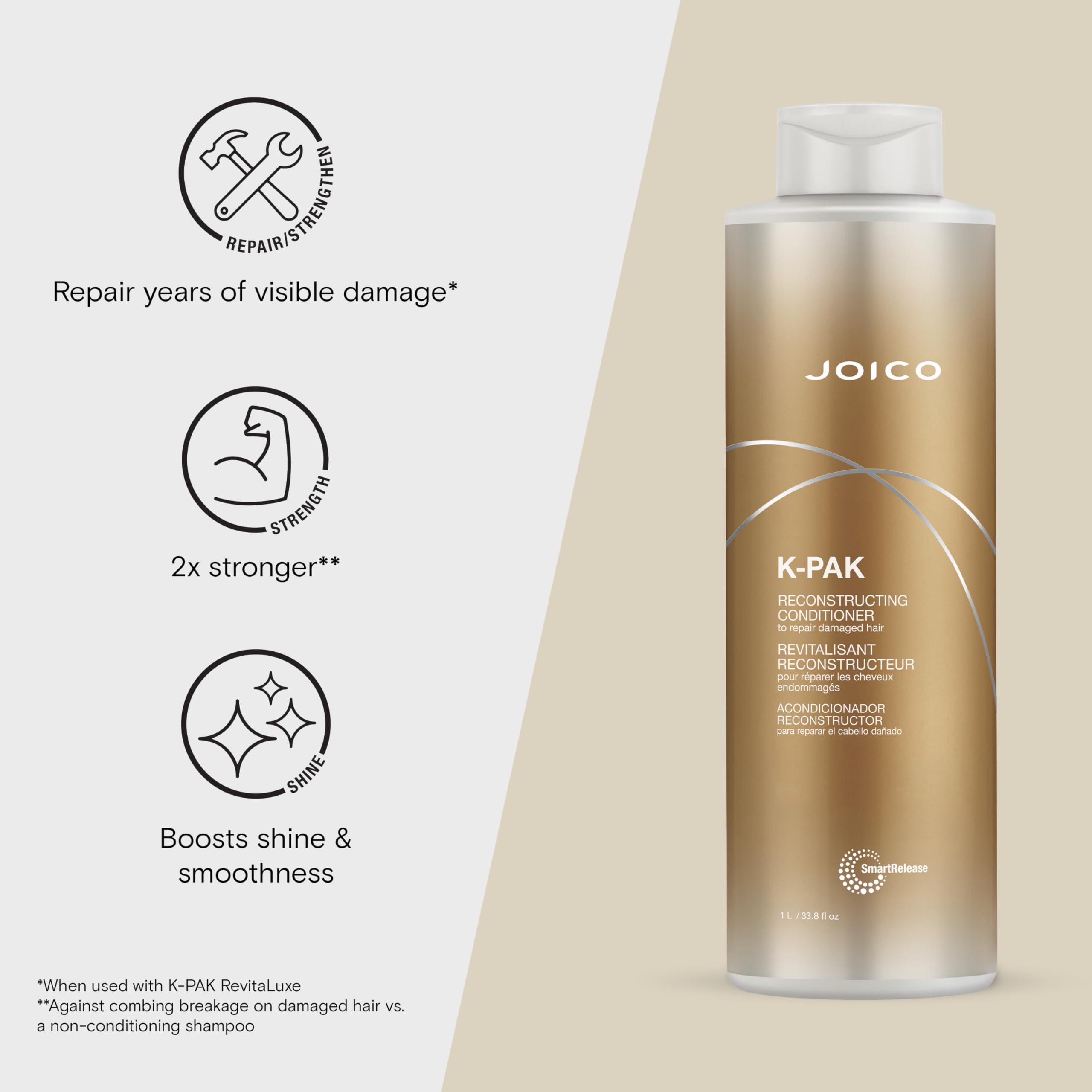 Joico Joico K-PAK Daily Shampoo & Conditioner Set to Repair Damage, 33.8-Ounce
