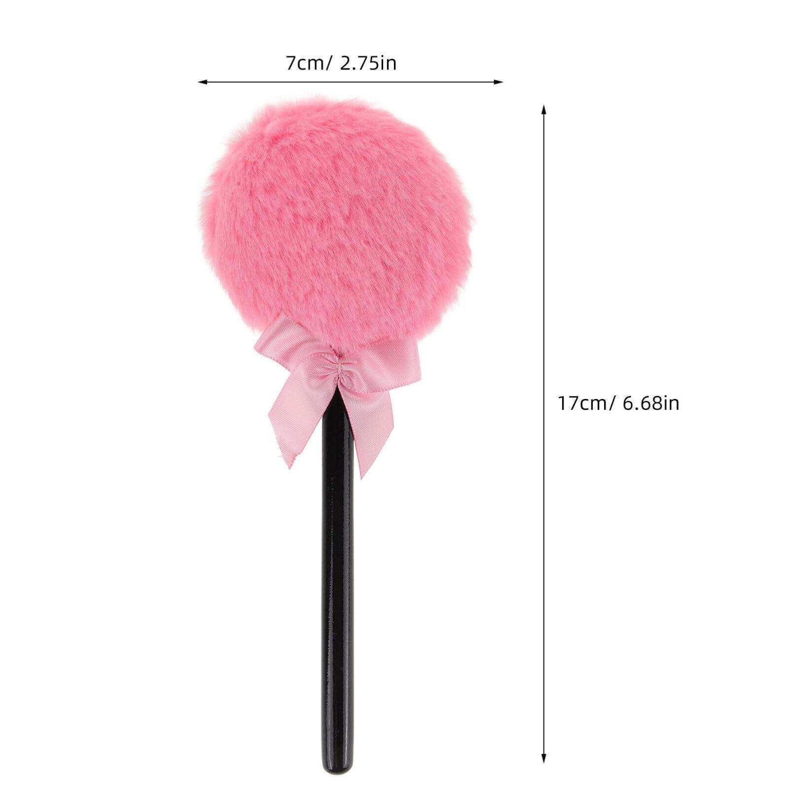 Beavorty Beavorty Powder Puff with Handle 4pcs Powder Puff Lollipop Fluffy Plush Puff with Ribbon Bow and Handle Fuzzy Cosmetic Powder Puff for Women Girls Loose Powder Puff