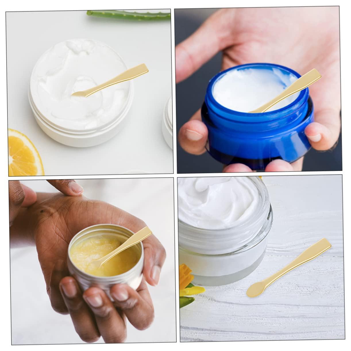 Beavorty Beavorty 60 Pcs Mask Spoon Espresso Spoons Facial Kit Skincare Tools Bar Spoon Makeup Spoons Spatula Skincare Spatula Eye Cream Mini Spatula Skincare Mini Black Spoon Abs Golden