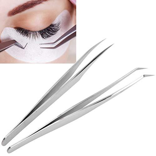 Gerioie Eyelash Tweezers, Stainless Steel Anti-Skid Eyelash Grafting Tweezers, Durable for Easy To Handle Grafting, Splitting, Parting Individuals Eyelash Artists