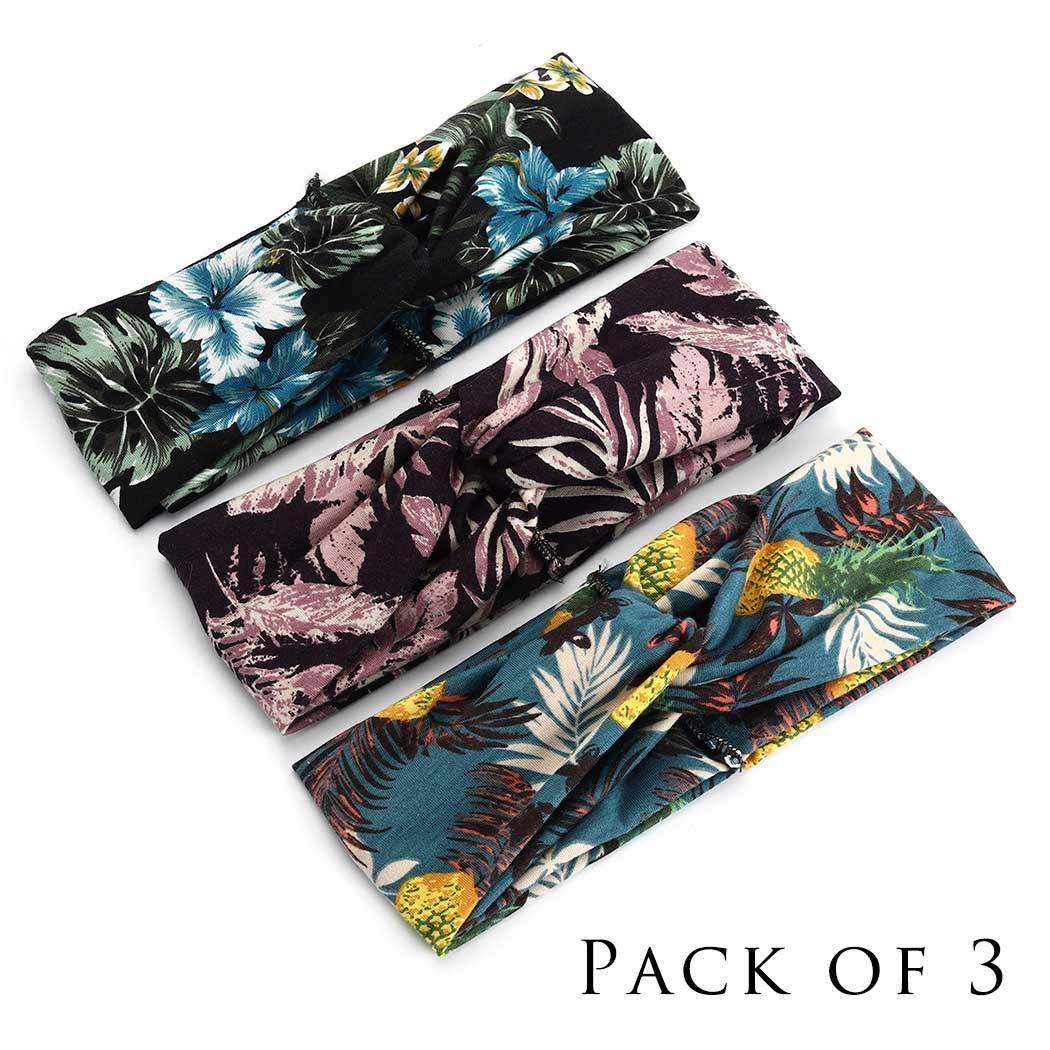 Catery Catery Boho Headbands Criss Cross Headband Headpiece Bohemia Floal Twist Head Wrap Hair Band Vintage Stylish Elastic Turban Fabric Hairbands Fashion Hair Accessories for Women(Pack of 3) (Fashion)