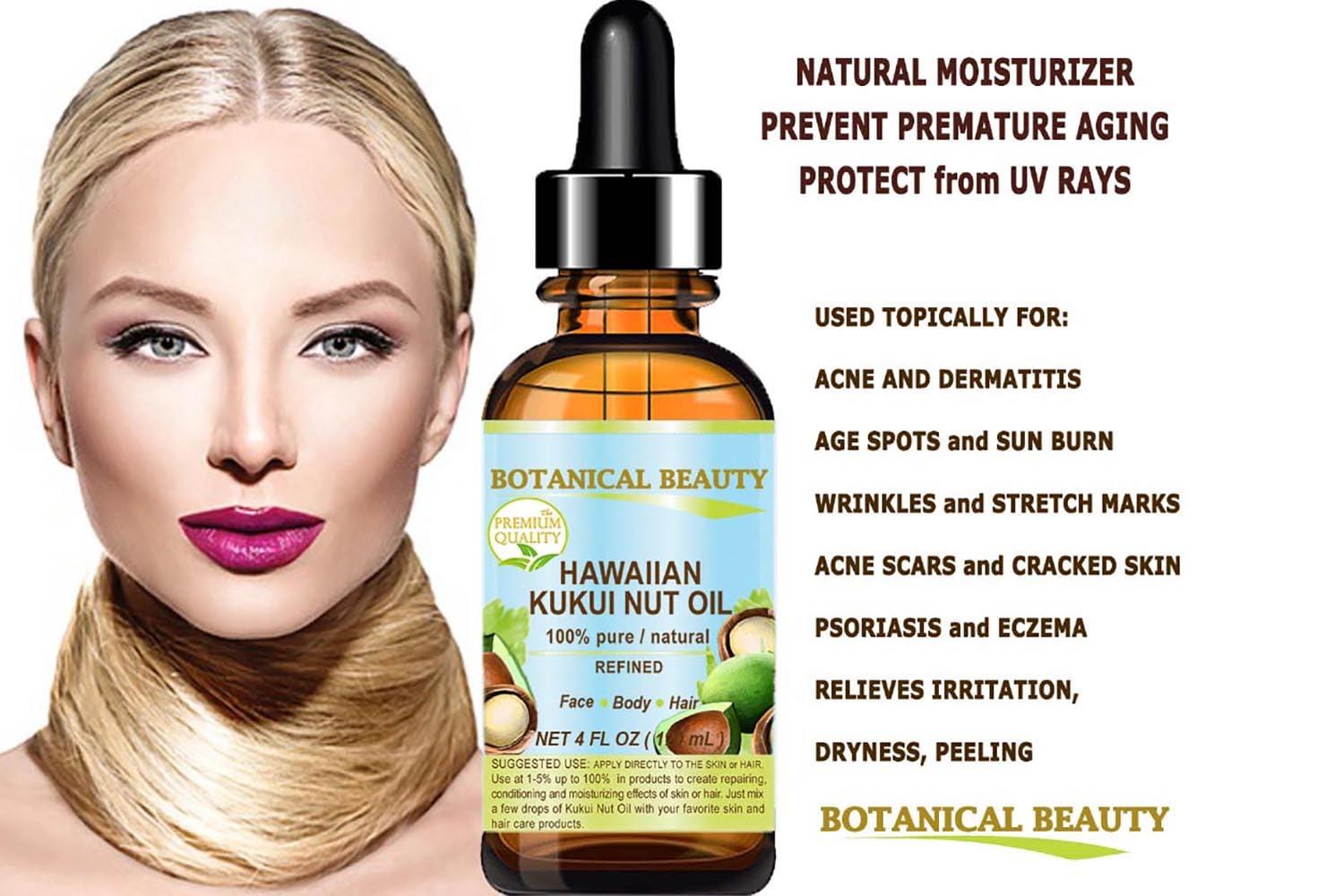 Botanical Beauty KUKUI NUT OIL 100% Pure Natural Virgin Unrefined Cold-Pressed Carrier Oil 0.5 Fl oz 15 ml for Face, Skin, Body, Hair, Lip, Nails. Rich in Vitamin E by Botanical Beauty