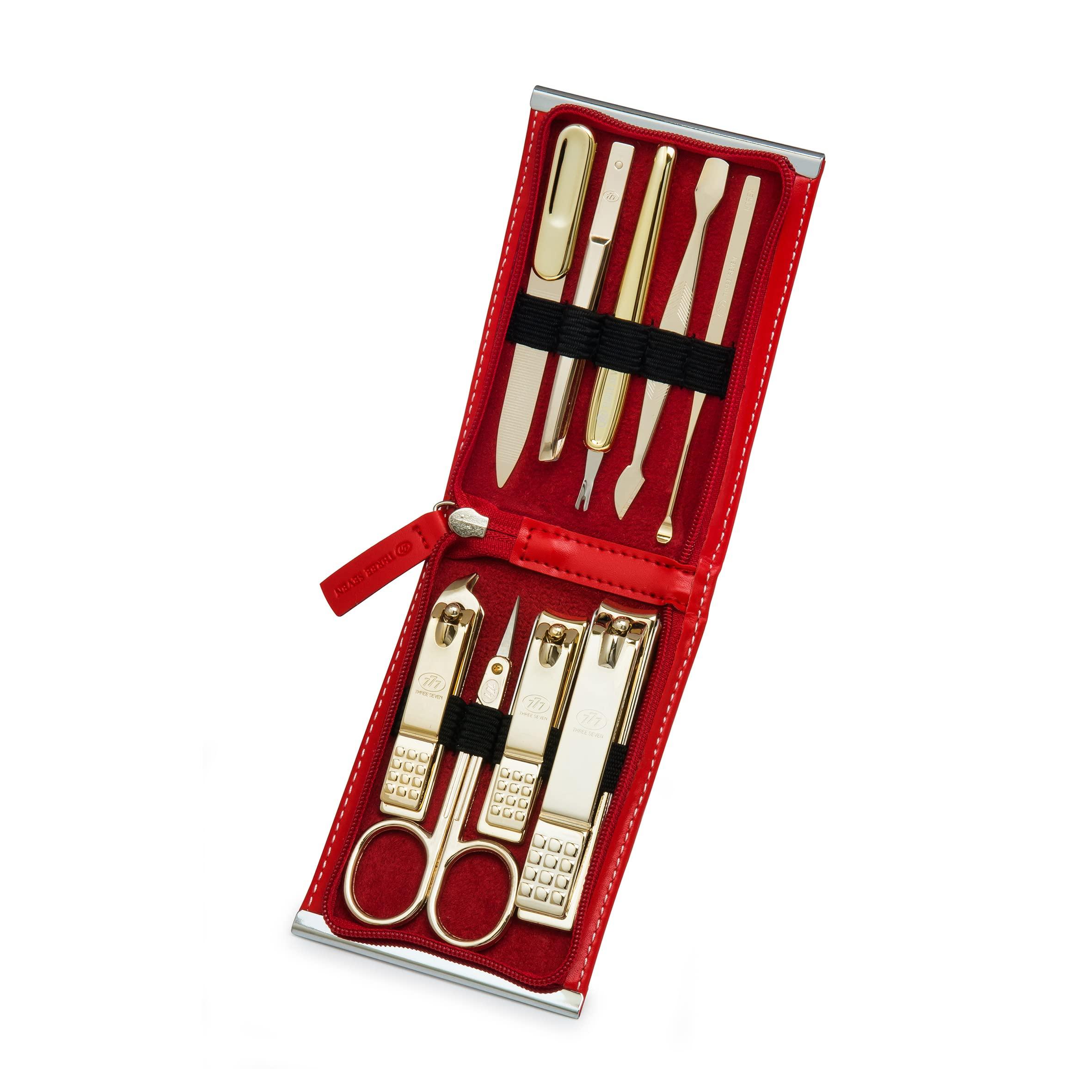 Three Seven (777) Three Seven (777) Premium Quality Gift Travel Manicure Grooming Kit Nail Clipper Set (970R), MADE IN KOREA, SINCE 1975. (Gold)