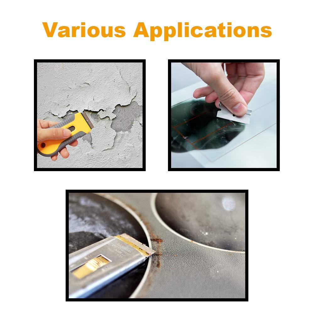 CANOPUS CANOPUS Single Edge Industrial Razor Blades, Safety Straight Edge Razor, 100% Made in USA, Box & Carton Cutter Replacement Blades, Glass and Paint Scraper Razor Blades (10 Pieces)