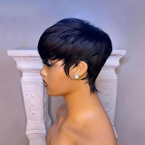 WOCWIG WOCWIG Short Black Hairstyles Synthetic Wigs For Women Black Bowl Cut Wig For Women Short Hairstyles Wigs For Women (W003)
