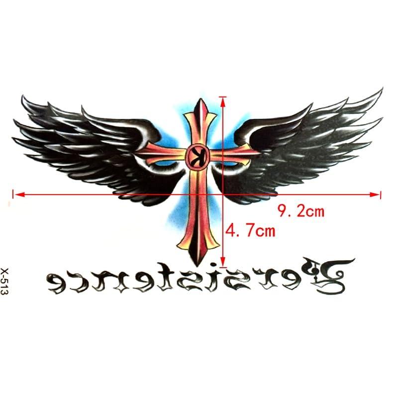 TTHUONG THATHU Hero Logon Waterproof Temporary Tattoos Men Cross Guitar Tattoo Kids Wing Henna Tattoo Body Art Sticker