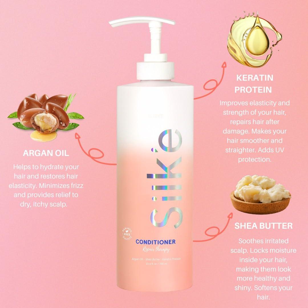 Sleek'e Silk'e Repair Therapy Conditioner 23.6 oz - Deep conditioning for damaged & dry hair without any parabens or sulfates!
